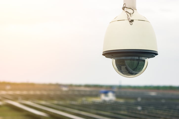 Security of Solar Power Plant Security of Solar Power Farm, Rotatable CCTV Camera in Industrial Plant